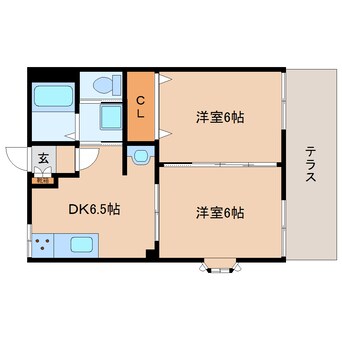 間取図 大和路線・関西本線/三郷駅 徒歩8分 1階 築36年