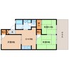 近鉄田原本線/池部駅 徒歩6分 1階 築35年 3DKの間取り