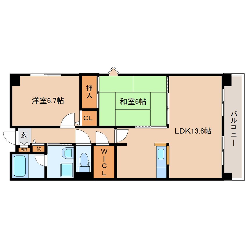 間取図 大和路線・関西本線/三郷駅 徒歩12分 2階 築24年