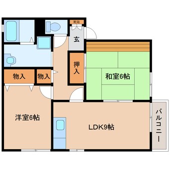 間取図 大和路線・関西本線/法隆寺駅 徒歩13分 2階 築24年