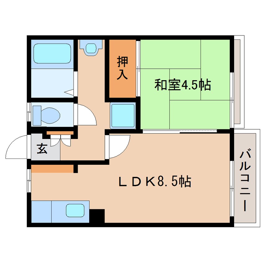 間取図 大和路線・関西本線/王寺駅 徒歩12分 2階 築29年