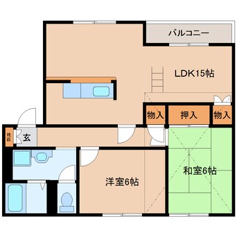 間取図 大和路線・関西本線/三郷駅 徒歩13分 2階 築33年