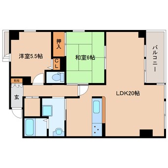 間取図 大和路線・関西本線/王寺駅 徒歩5分 3階 築33年