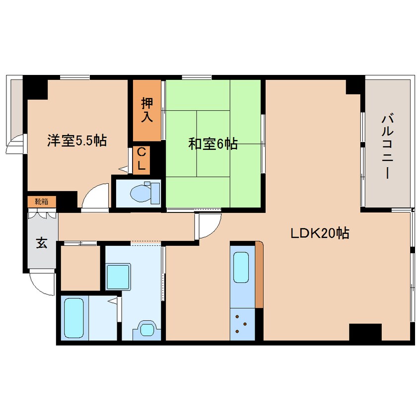 間取図 大和路線・関西本線/王寺駅 徒歩5分 3階 築33年