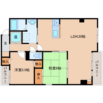 間取図 大和路線・関西本線/王寺駅 徒歩5分 5階 築34年