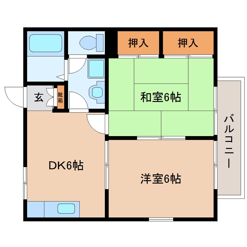 間取図 大和路線・関西本線/王寺駅 徒歩19分 1階 築26年