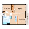 近鉄田原本線/大輪田駅 徒歩9分 2階 築38年 2LDKの間取り
