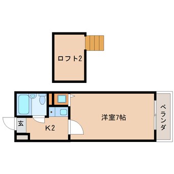 間取図 大和路線・関西本線/三郷駅 徒歩6分 2階 築35年