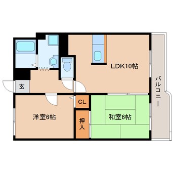 間取図 大和路線・関西本線/王寺駅 徒歩9分 1階 築36年