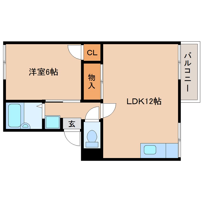 間取図 大和路線・関西本線/三郷駅 徒歩8分 2階 築36年