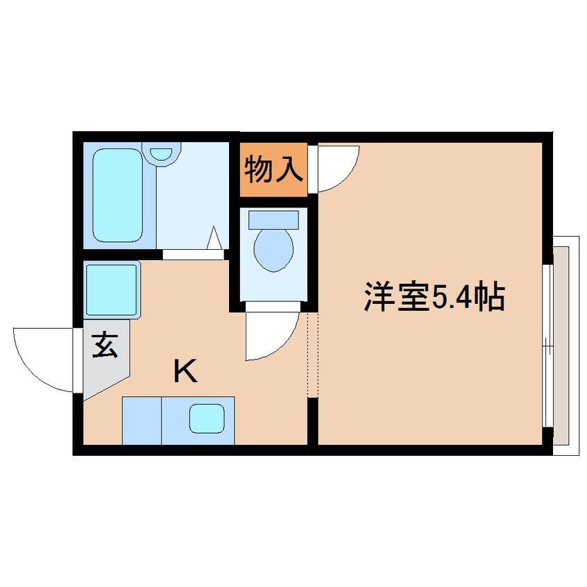 間取図 大和路線・関西本線/法隆寺駅 徒歩5分 2階 築32年