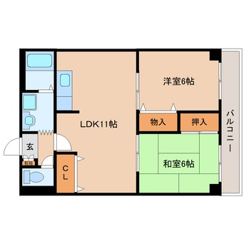 間取図 大和路線・関西本線/三郷駅 徒歩10分 2階 築28年