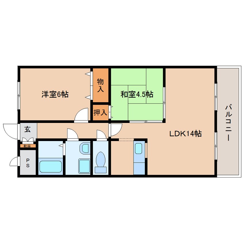 間取図 大和路線・関西本線/三郷駅 徒歩10分 3階 築26年