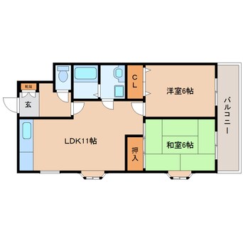 間取図 和歌山線/畠田駅 徒歩2分 3階 築32年