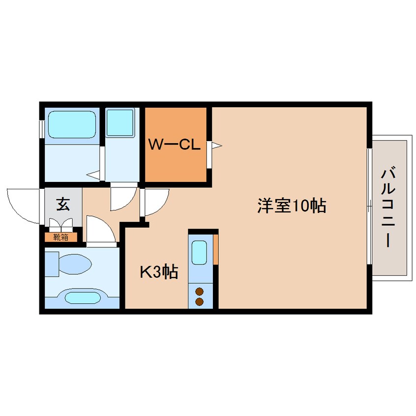 間取図 大和路線・関西本線/王寺駅 バス7分中山台２丁目下車:停歩1分 1階 築18年