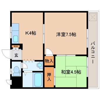 間取図 大和路線・関西本線/三郷駅 徒歩11分 1階 築24年