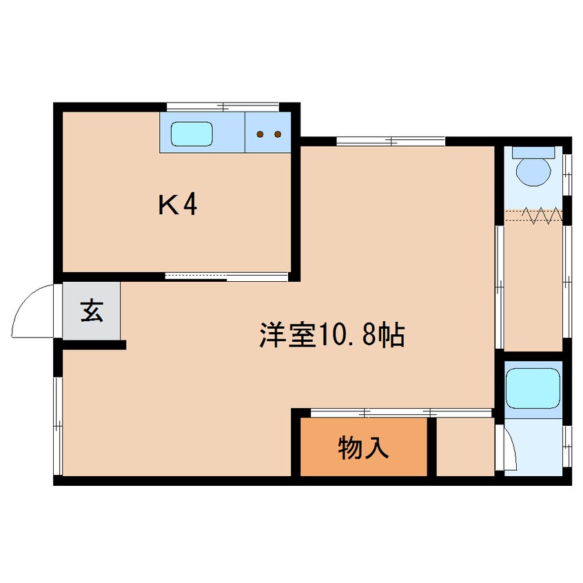 間取図 近鉄生駒線/平群駅 徒歩3分 2階 築45年