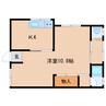 近鉄生駒線/平群駅 徒歩3分 2階 築46年 1Kの間取り