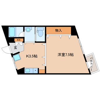 間取図 大和路線・関西本線/王寺駅 徒歩6分 3階 築28年