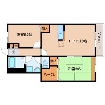 間取図 大和路線・関西本線/法隆寺駅 徒歩12分 1階 築23年