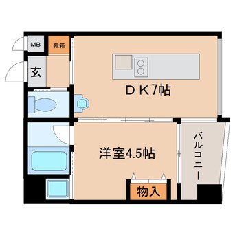 間取図 大和路線・関西本線/王寺駅 徒歩6分 4階 築22年