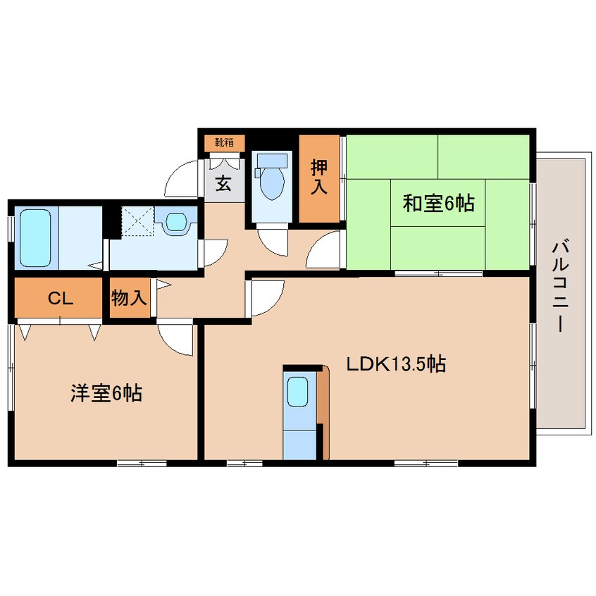 間取図 和歌山線/畠田駅 徒歩11分 2階 築20年