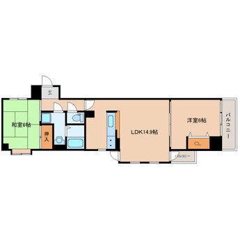 間取図 大和路線・関西本線/三郷駅 徒歩6分 1階 築23年