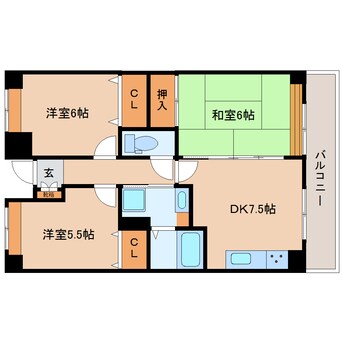 間取図 近鉄生駒線/平群駅 徒歩5分 2階 築20年