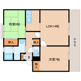 間取図 大和路線・関西本線/王寺駅 バス10分片岡台１丁目下車:停歩3分 1階 築30年