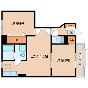 間取図 大和路線・関西本線/王寺駅 バス15分服部下車:停歩3分 1階 築19年