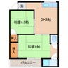 大和路線・関西本線/法隆寺駅 徒歩5分 2階 築38年 2DKの間取り