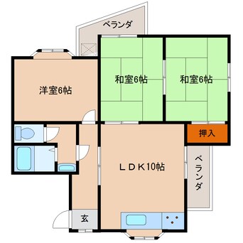 間取図 大和路線・関西本線/王寺駅 バス10分竜田神社前下車:停歩2分 2階 築32年