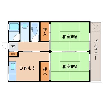 間取図 大和路線・関西本線/王寺駅 徒歩7分 3階 築46年