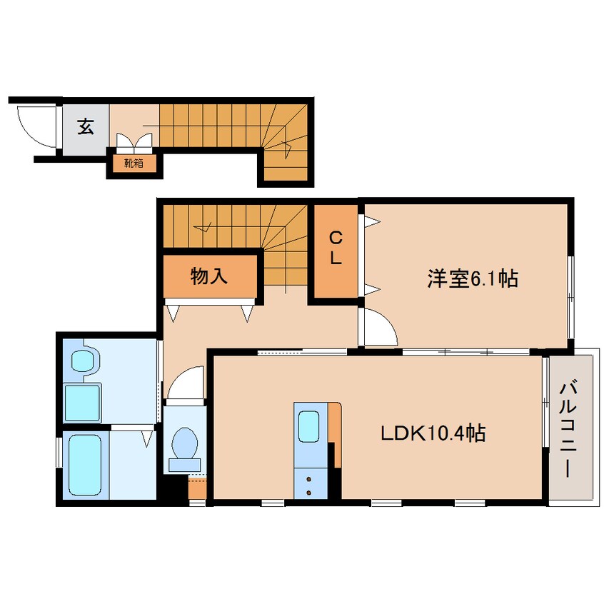 間取図 大和路線・関西本線/法隆寺駅 徒歩5分 2階 築17年