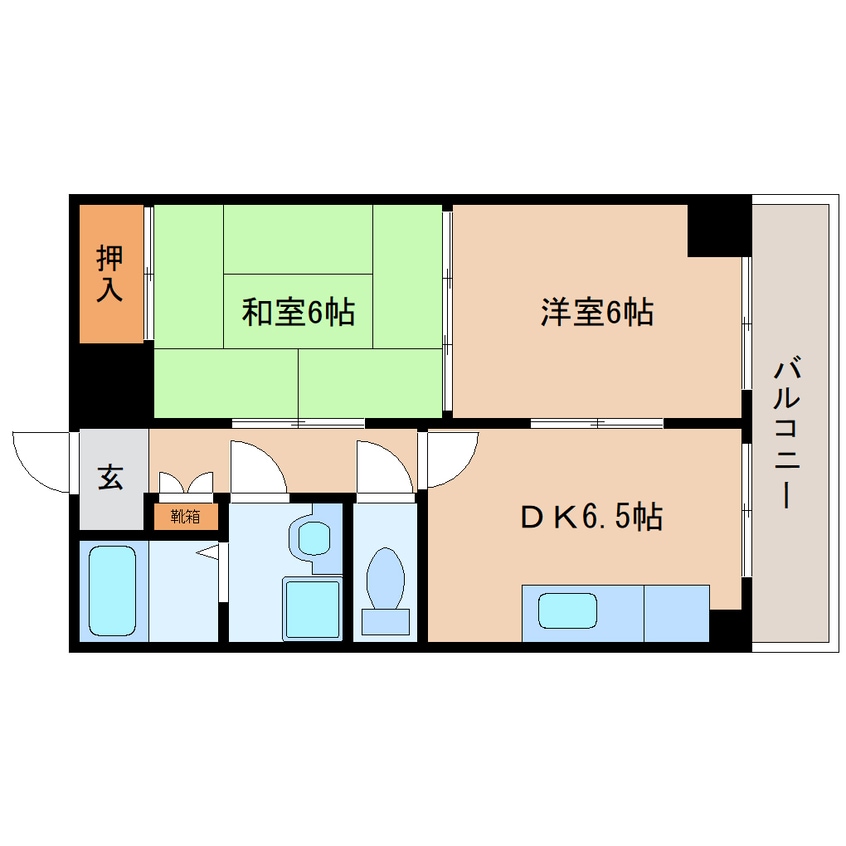 間取図 大和路線・関西本線/三郷駅 徒歩15分 5階 築30年