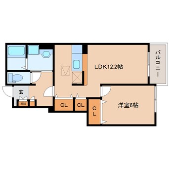 間取図 大和路線・関西本線/法隆寺駅 徒歩12分 1階 築17年