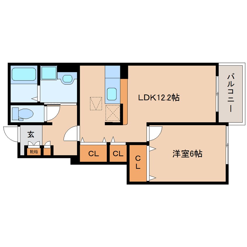 間取図 大和路線・関西本線/法隆寺駅 徒歩12分 1階 築17年