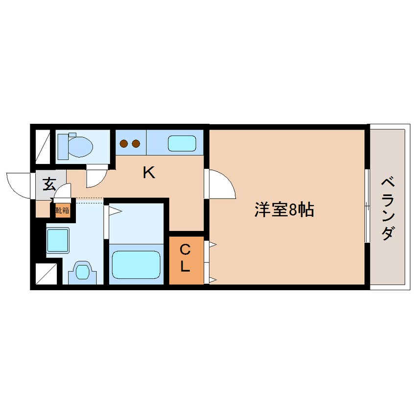 間取図 大和路線・関西本線/王寺駅 徒歩8分 2階 築25年