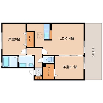 間取図 大和路線・関西本線/王寺駅 バス13分上牧文化センター下車:停歩5分 1階 築16年