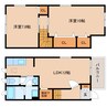 近鉄生駒線/東山駅 徒歩11分 1-2階 築17年 2LDKの間取り