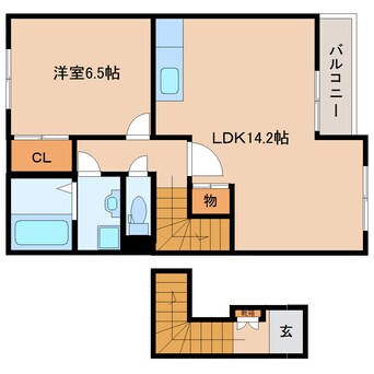 間取図 大和路線・関西本線/王寺駅 バス13分桜ヶ丘１丁目下車:停歩9分 2階 築16年