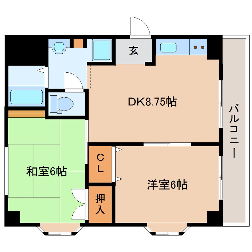 間取図 大和路線・関西本線/王寺駅 バス6分星和台1丁目下車:停歩1分 2階 築36年