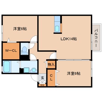 間取図 和歌山線/志都美駅 徒歩20分 2階 築16年