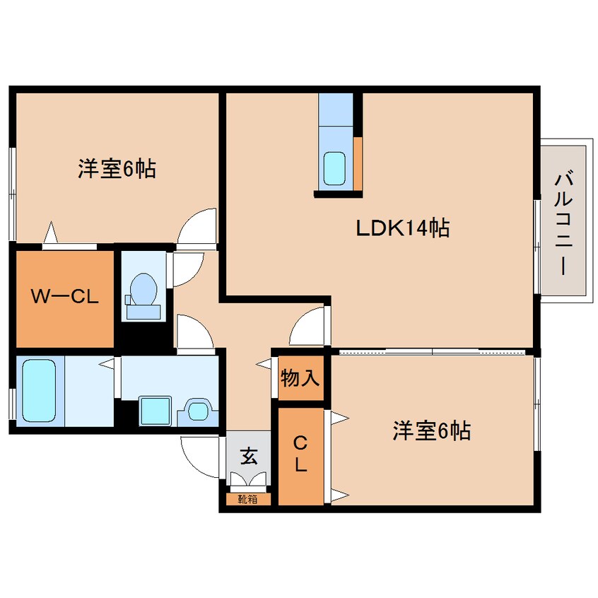 間取図 和歌山線/志都美駅 徒歩20分 2階 築16年