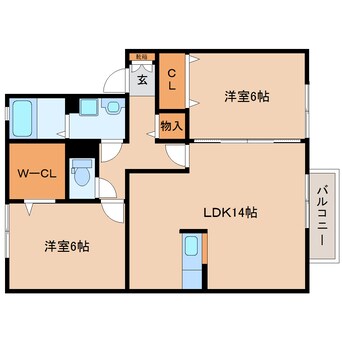 間取図 和歌山線/志都美駅 徒歩20分 2階 築16年