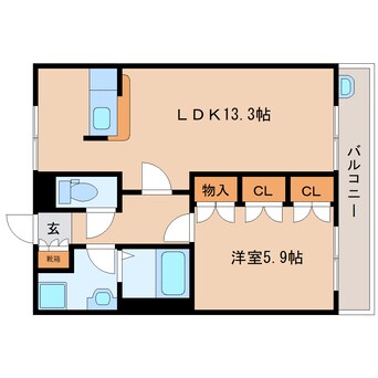 間取図 近鉄田原本線/池部駅 徒歩5分 2階 築17年