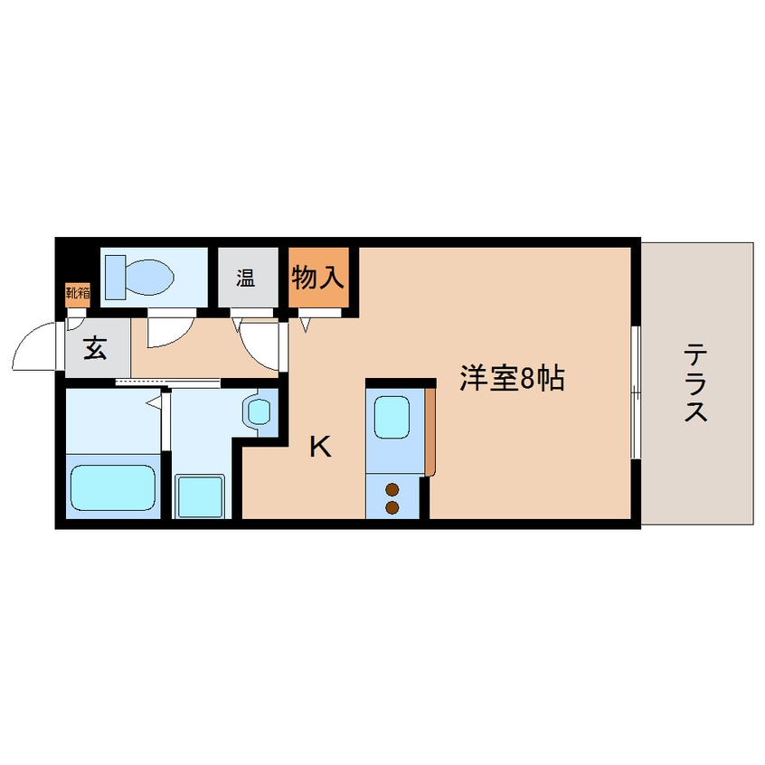 間取図 大和路線・関西本線/法隆寺駅 徒歩6分 1階 築17年