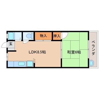 間取図 大和路線・関西本線/王寺駅 徒歩4分 3階 築45年