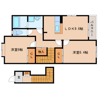 間取図 近鉄生駒線/勢野北口駅 徒歩4分 2階 築16年