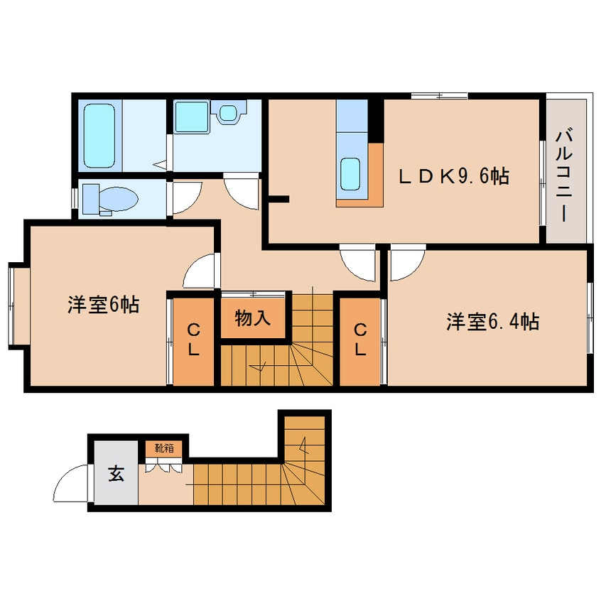 間取図 近鉄生駒線/勢野北口駅 徒歩4分 2階 築16年